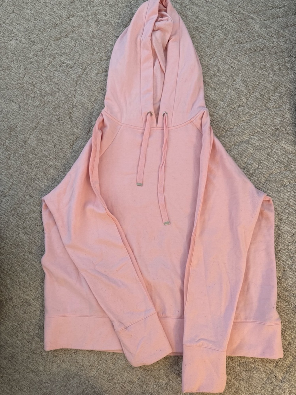 Light Pink Hooded Pullover Sweatshirt